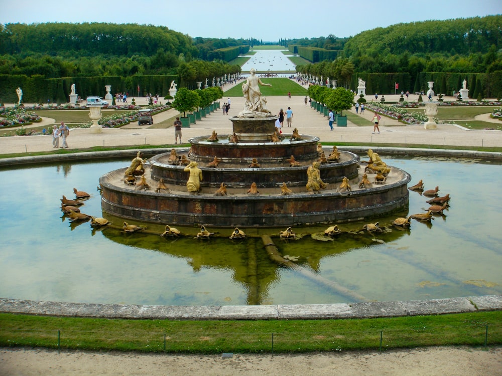 brown fountain during daytime