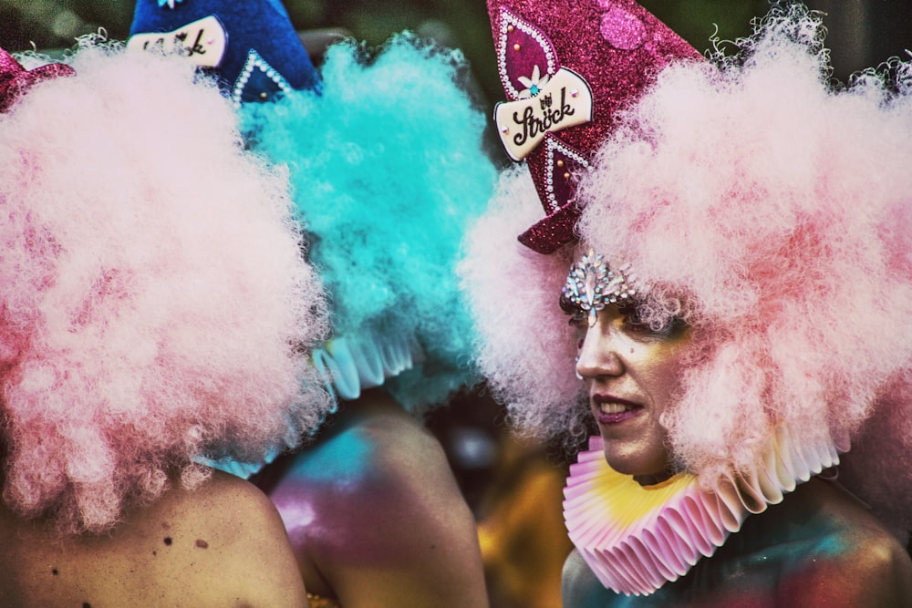 pink and blue hair wigs