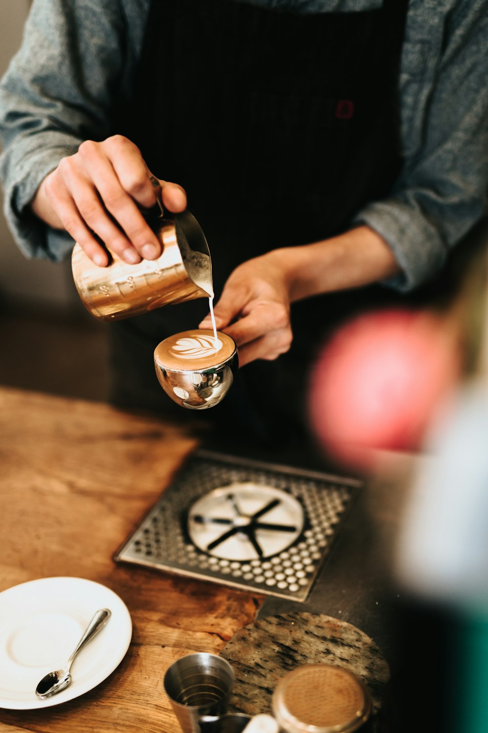 man holding cup with cream