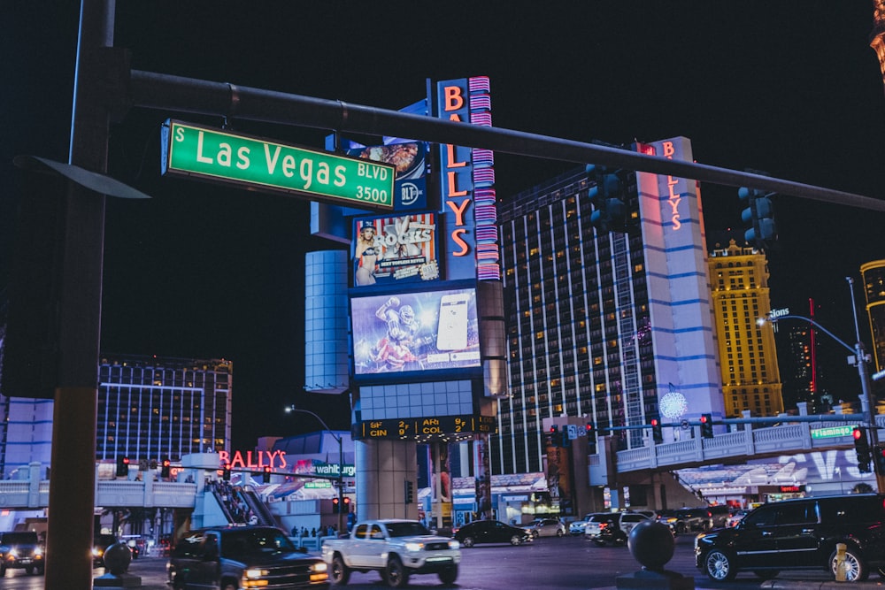 vehicles on road at night