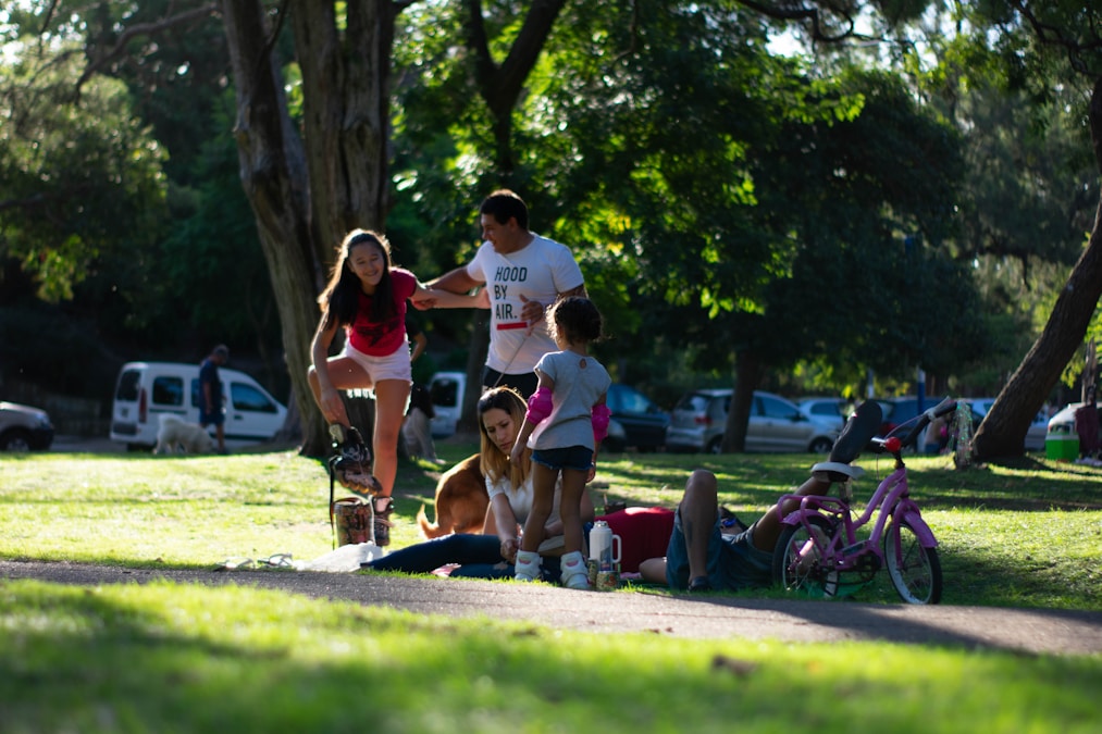 Family having fun outdoors in Arlington Texas
