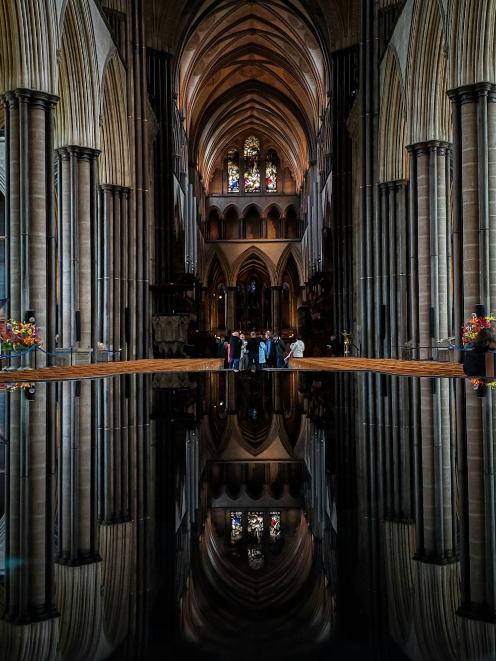 interior photography of brown church