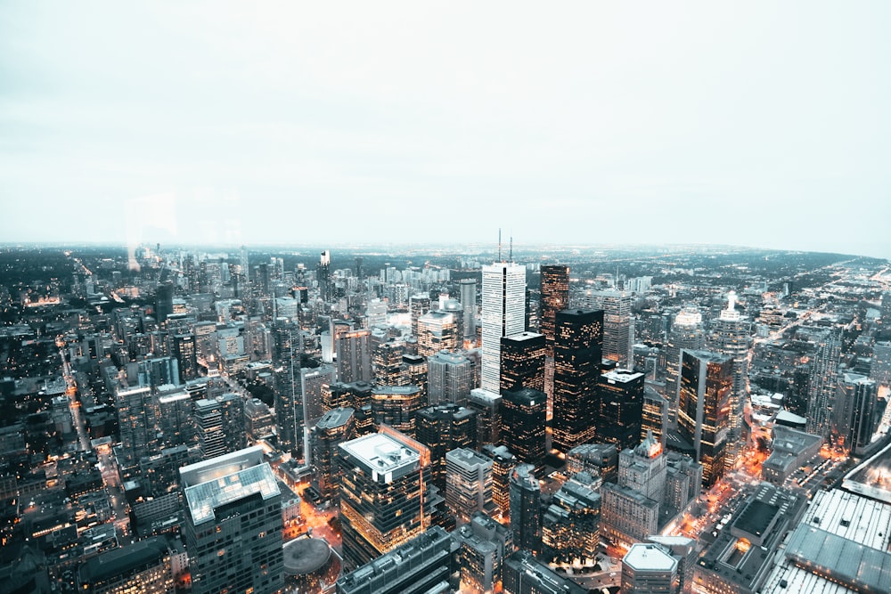 aerial photo of buildings