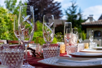 wine glasses on table