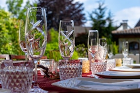The garden community - wine glasses on table