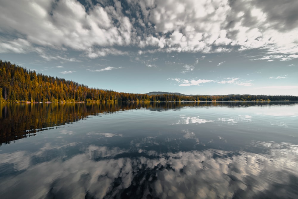 body of water under gray clouds