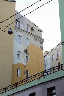 yellow and white concrete building
