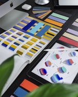 UI/UX design wireframes and prototypes on tablet screen