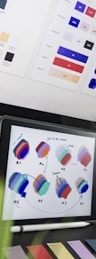 black iPad displaying color gradient