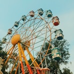 yellow and red Ferris wheel