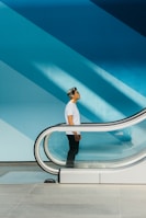 man standing on stairs