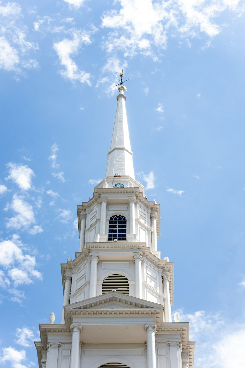 low-angle photography of church