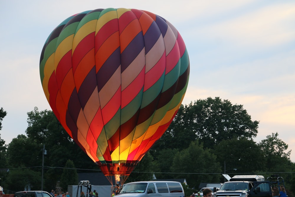 multicolored hotair balloon