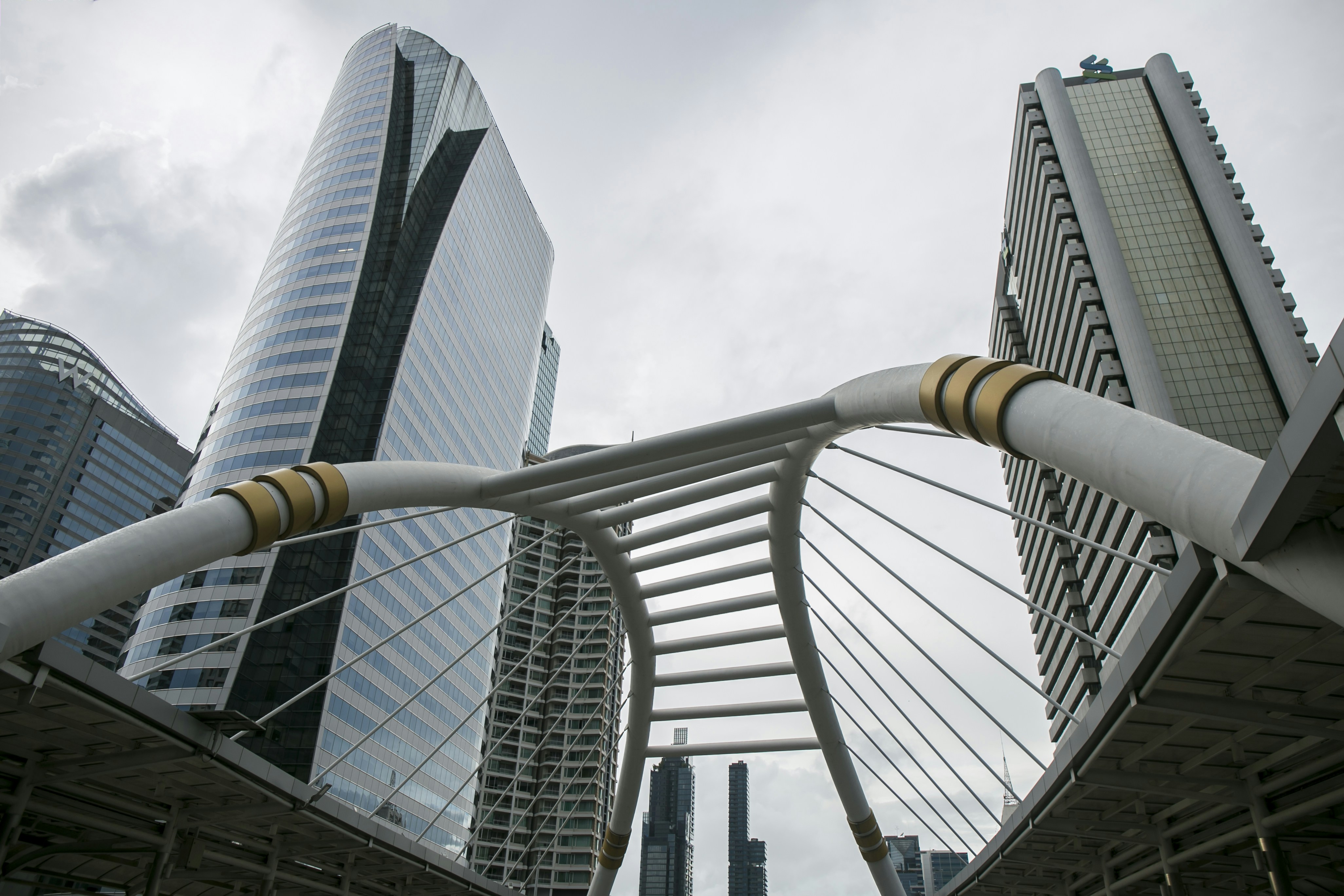 clear glass walled high-rise buildings