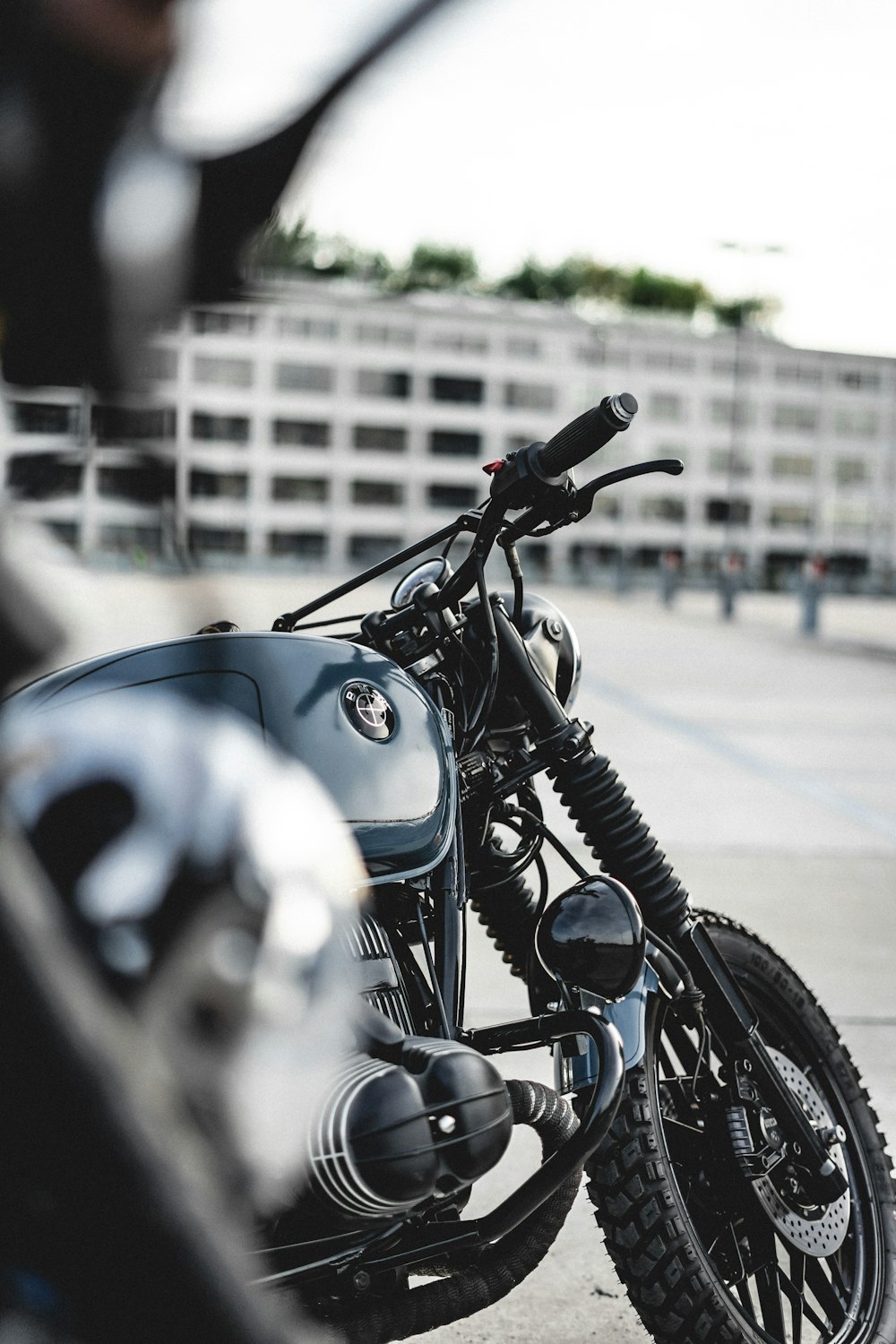 motorcycle parked near fence