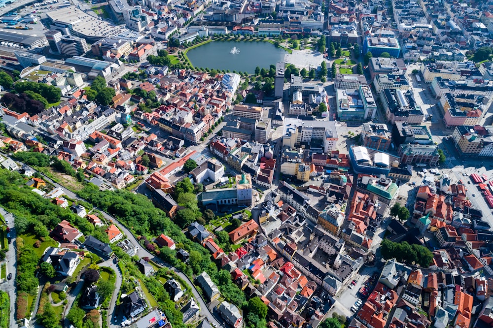 aerial photo of city