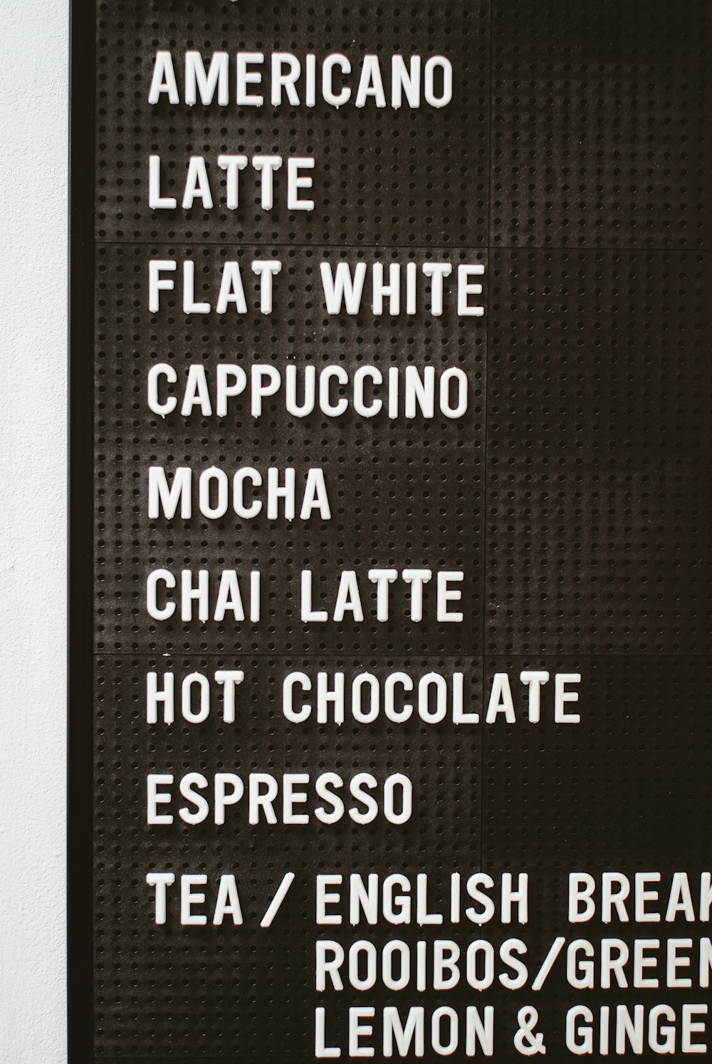 Americano latte flat shite cappuccino moka Chai latte cioccolata calda ed espresso