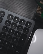 a close up of a keyboard and a mouse
