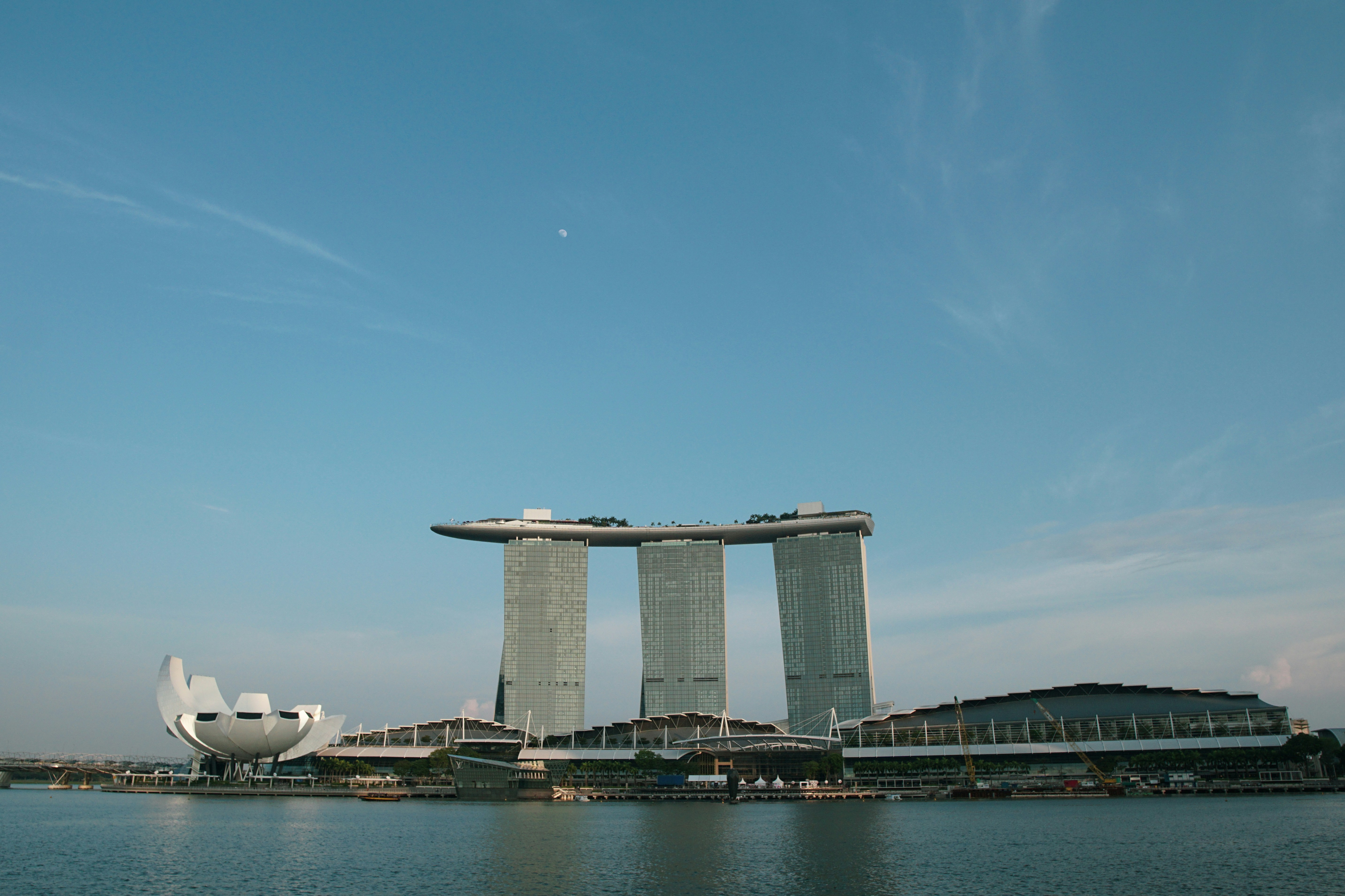 Looking over the Marina Bay Sands, Singapore’s most iconic hotel with the world’s largest rooftop infinity pool.