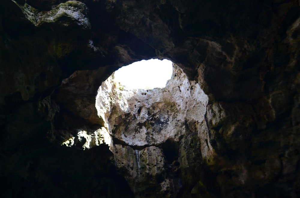 landscape photography of cave