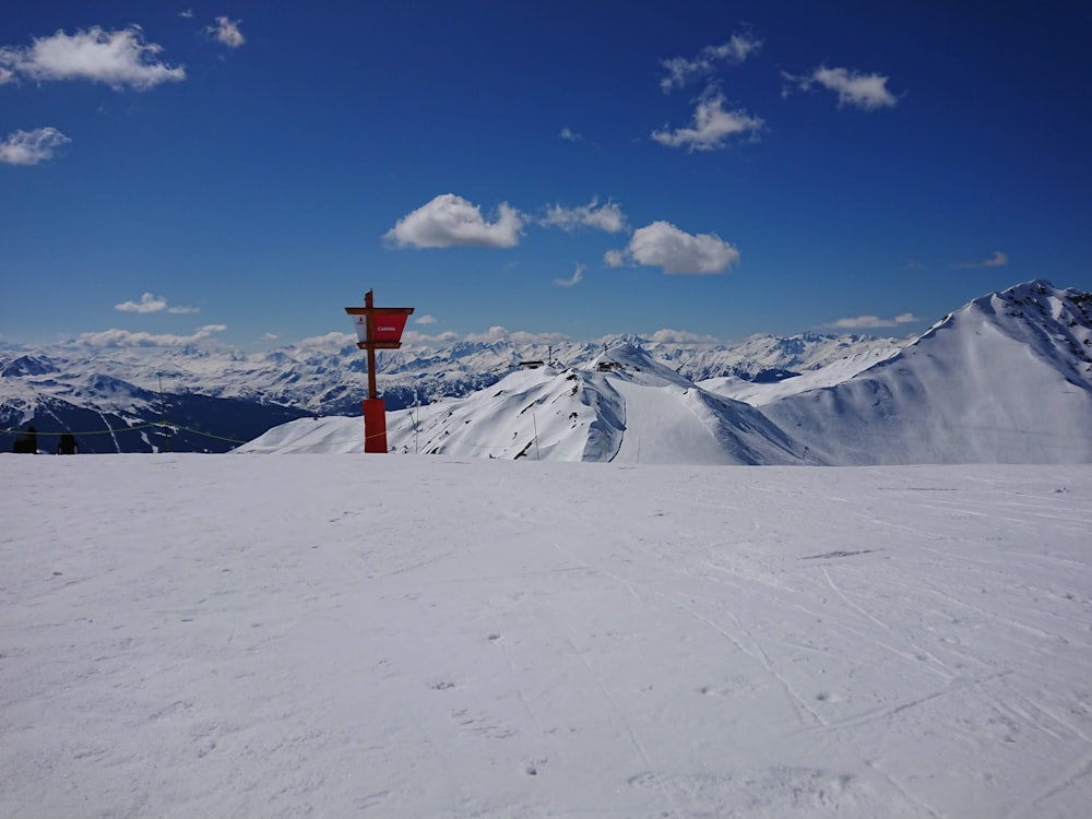 snow field under blue sky