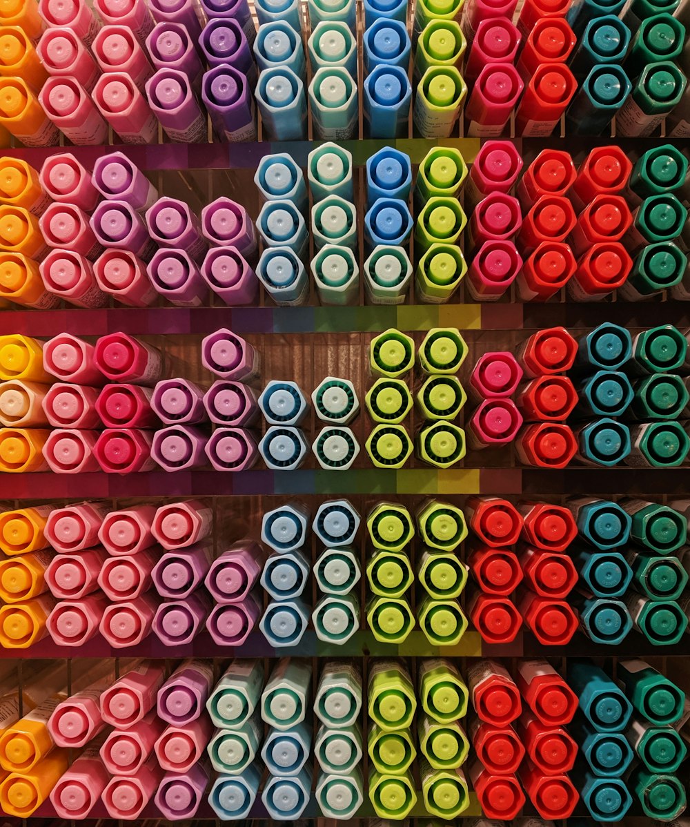 assorted-color marker pens