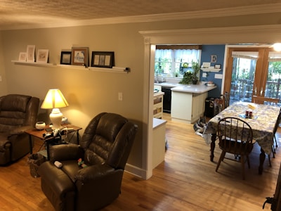 A warm and inviting living space at the transitional care housing.