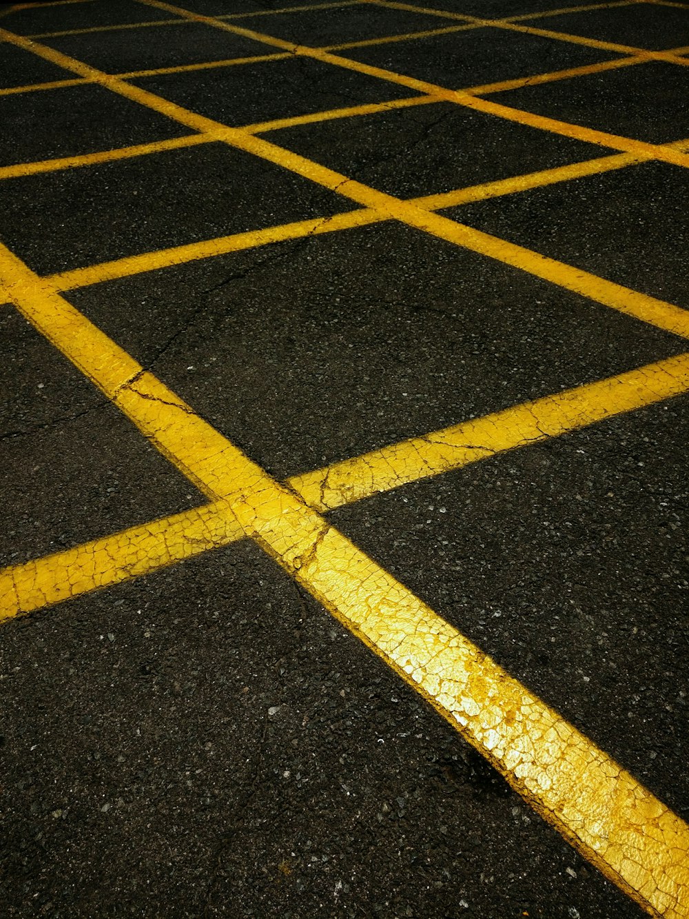 black and yellow pavement