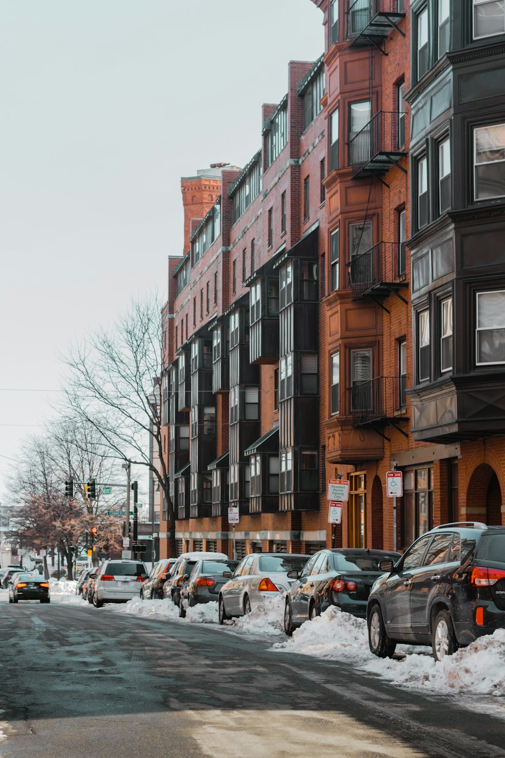 parked cars beside road