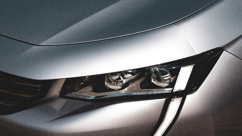 vehicle headlight close-up photography