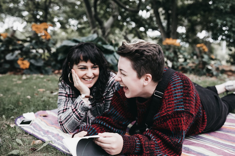 Queer individuals connecting authentically, reflecting the belonging and acceptance found in LGBTQ plus affirming therapy