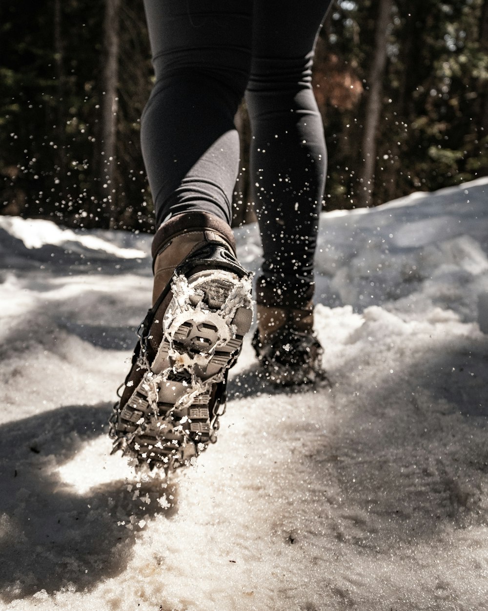 person walking on snow