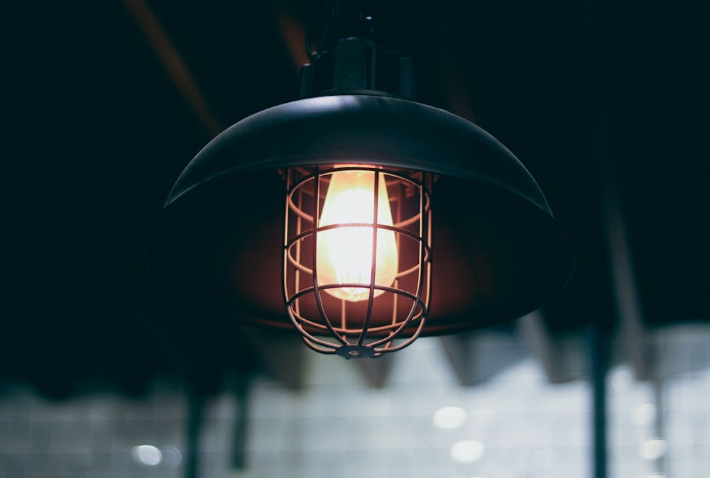 black pendant lantern