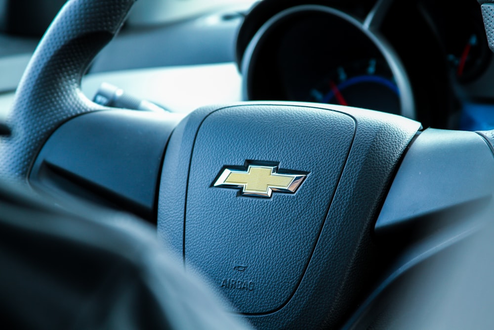 black Chevrolet steering wheel