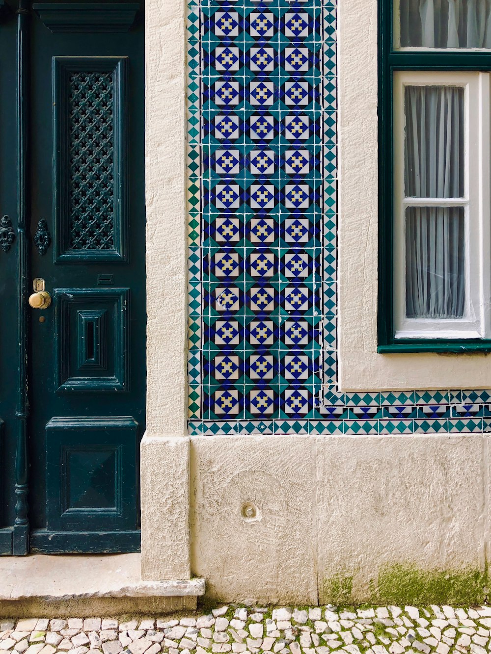 closed black wooden door