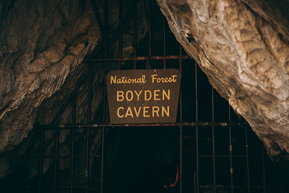 National Forest Boyden Cavern wooden sign