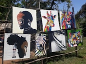 paintings on fence