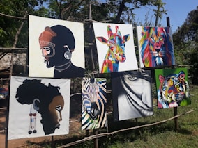 paintings on fence