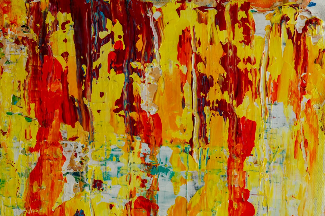 yellow and orange abstract painting