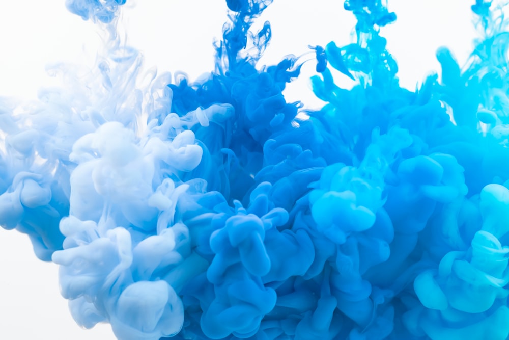 Papier peint numérique fumée bleu et turquoise