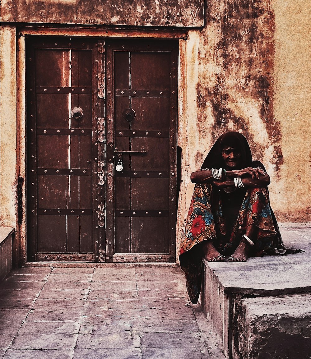 brown wooden door