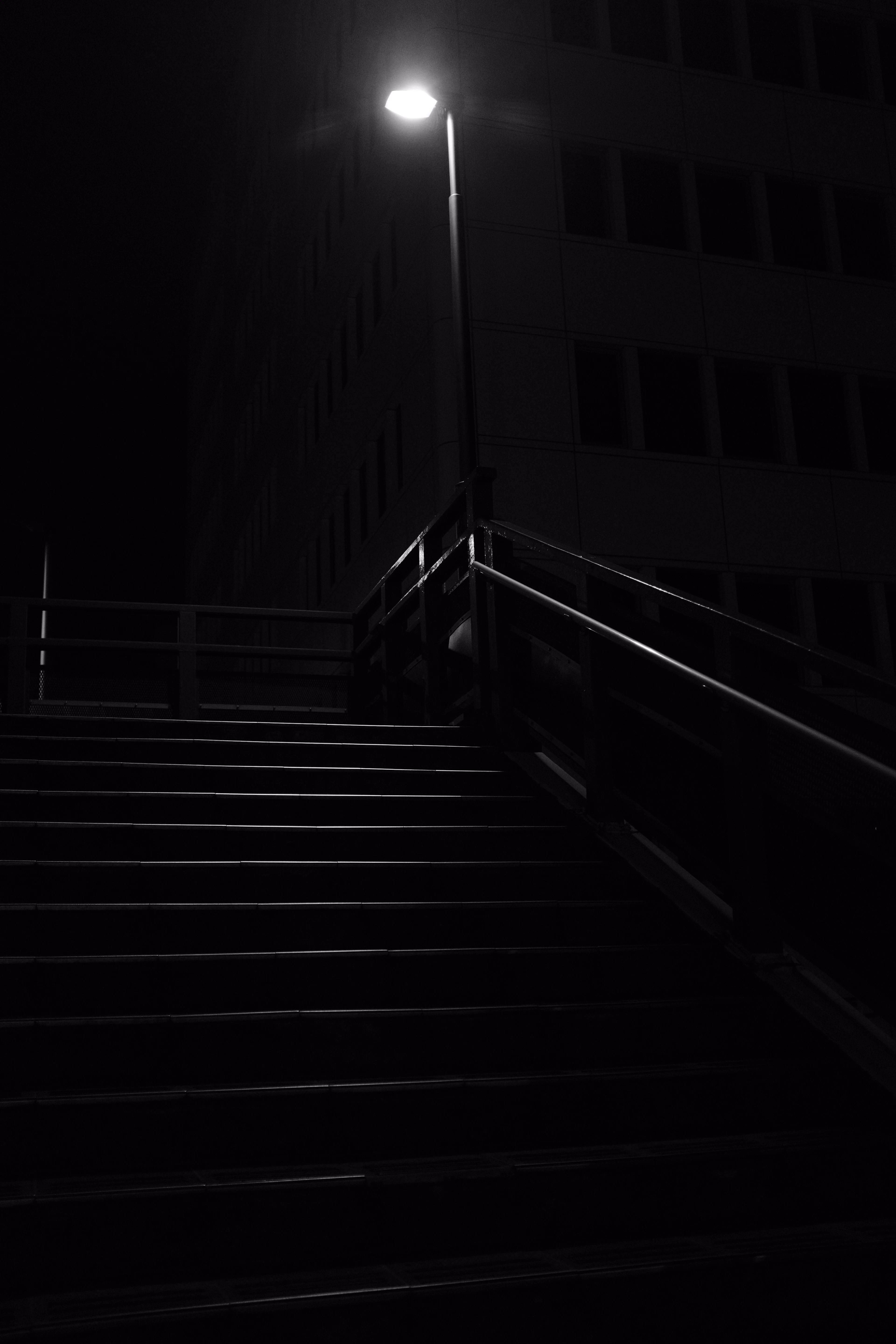 Stairs with a handrail