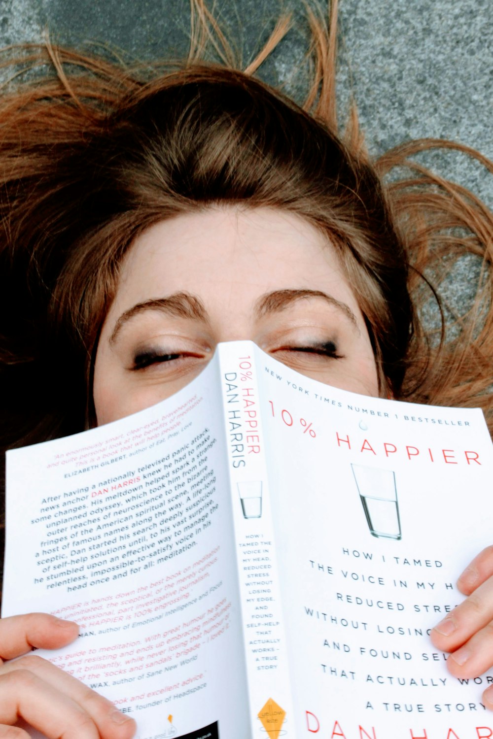 woman reading book