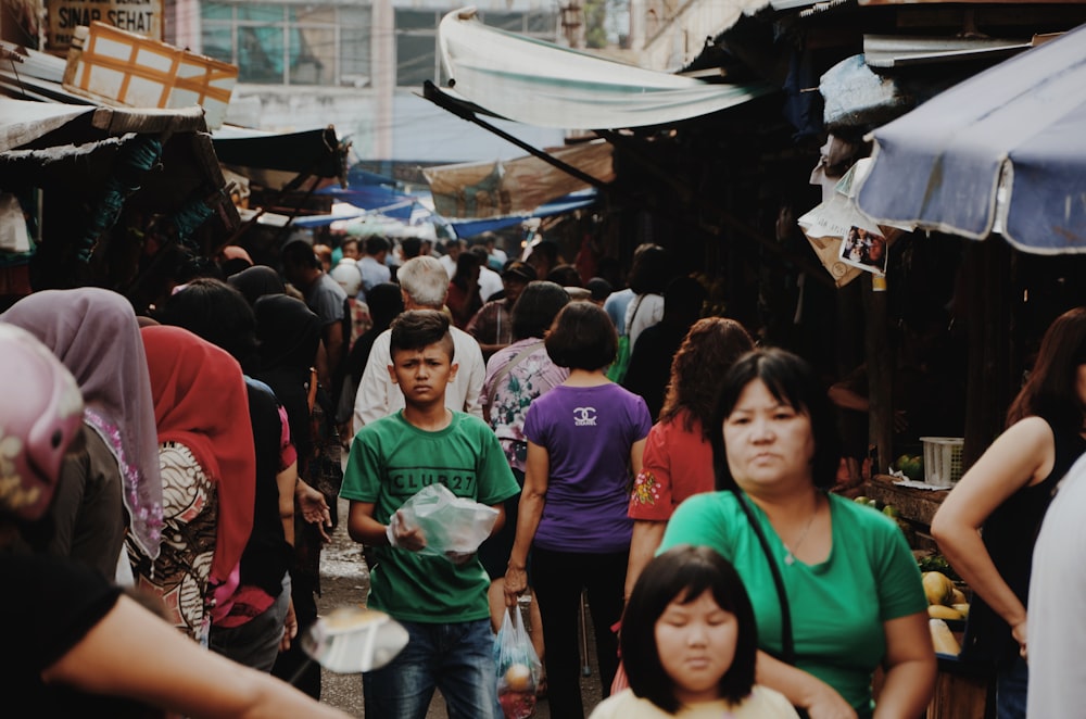 people walking in market street