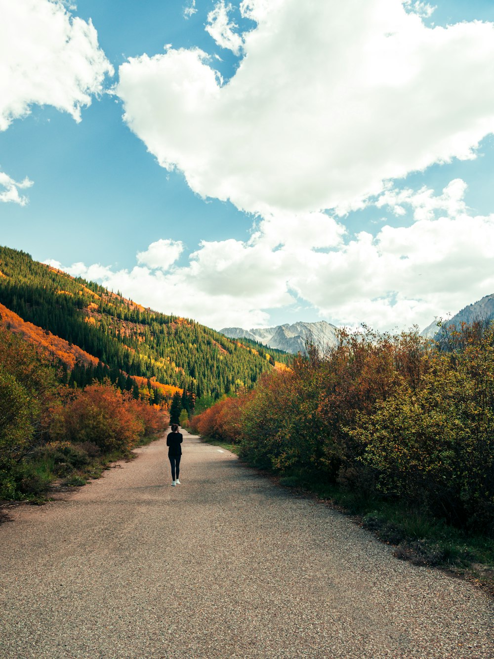 person walking on dirt road