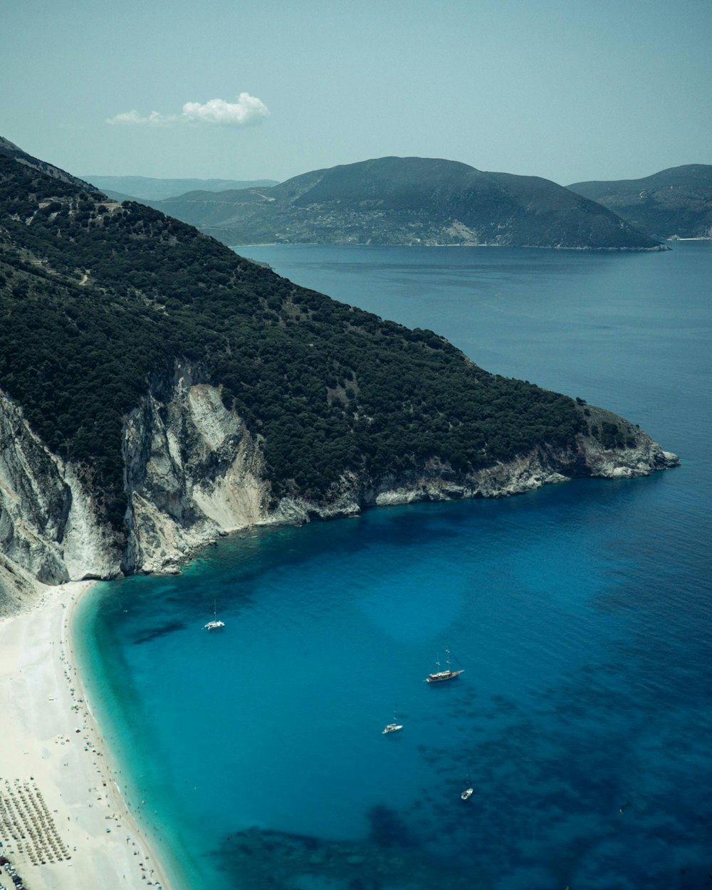 mountain near ocean