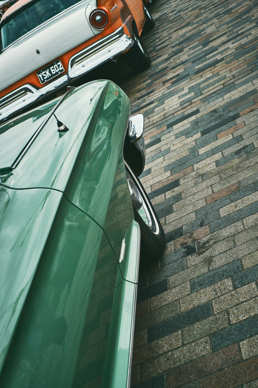 green car hood photo