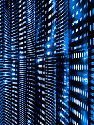 a wall that has a bunch of lights on it