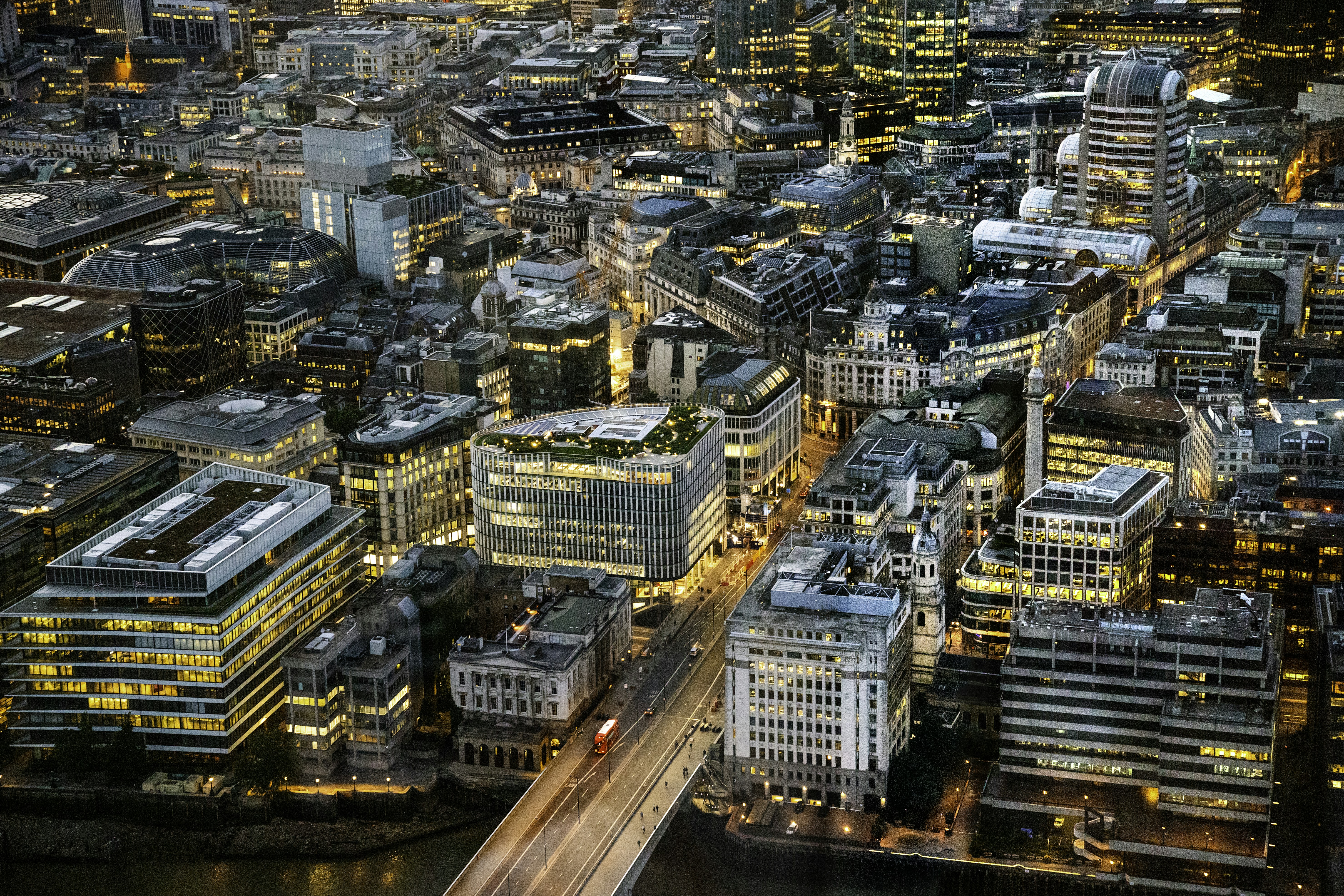 London aerial cityscape