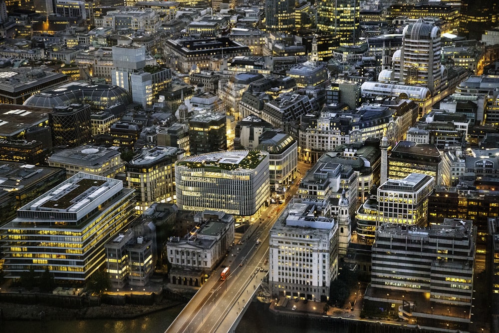 top view of high rise buildings